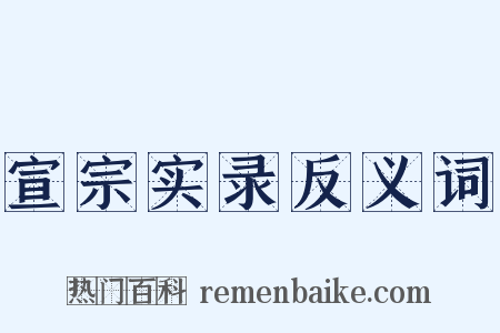 宣宗实录反义词是什么意思的图片